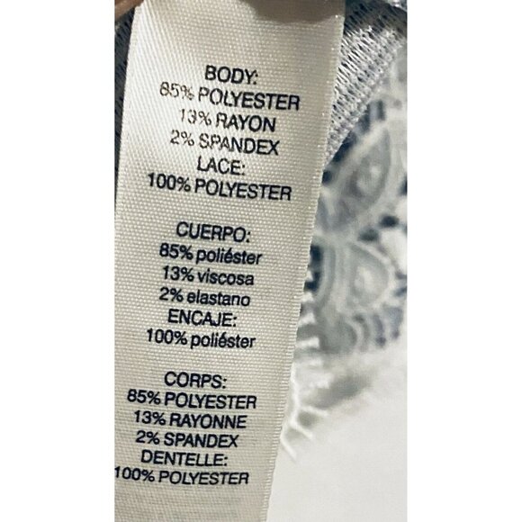 Chicos 1 Top Womens Medium French Striped Lace Detail Bell Sleeve Scoop Neck - Picture 6 of 8